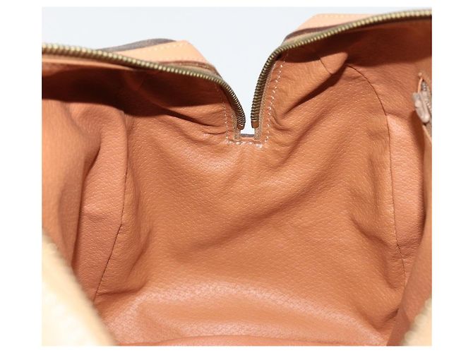 Céline Borsa CELINE Macadam Canvas PVC Pelle Marrone Oro Auth 183369A D'oro - vista 20