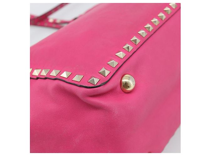 VALENTINO Studs Tote Bag Leder 2way Pink Gold Auth BA13295 Golden - Ansicht 10