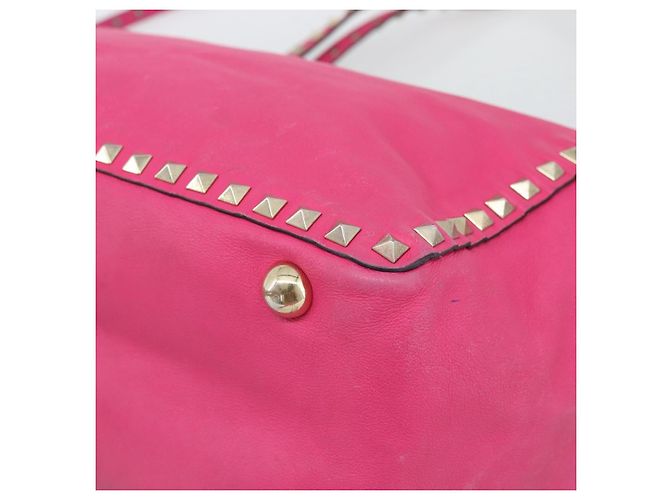 VALENTINO Studs Tote Bag Leder 2way Pink Gold Auth BA13295 Golden - Ansicht 15