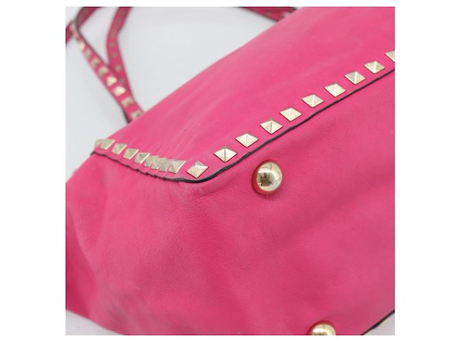 VALENTINO Studs Tote Bag Leder 2way Pink Gold Auth BA13295 Golden - Ansicht 16