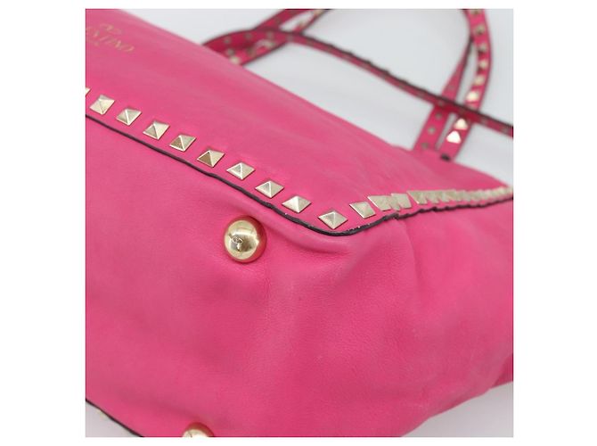 VALENTINO Studs Tote Bag Leder 2way Pink Gold Auth BA13295 Golden - Ansicht 17