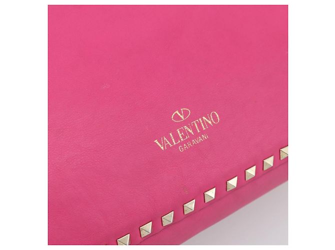 VALENTINO Studs Tote Bag Leder 2way Pink Gold Auth BA13295 Golden - Ansicht 18