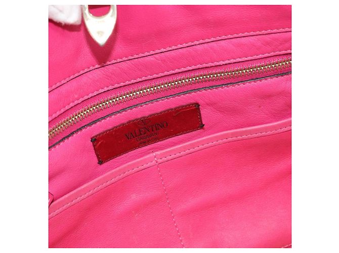 VALENTINO Studs Tote Bag Leder 2way Pink Gold Auth BA13295 Golden - Ansicht 19