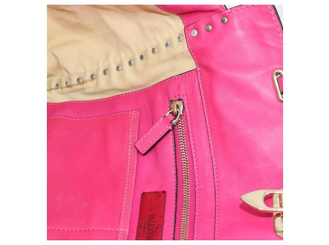 VALENTINO Studs Tote Bag Leder 2way Pink Gold Auth BA13295 Golden - Ansicht 22