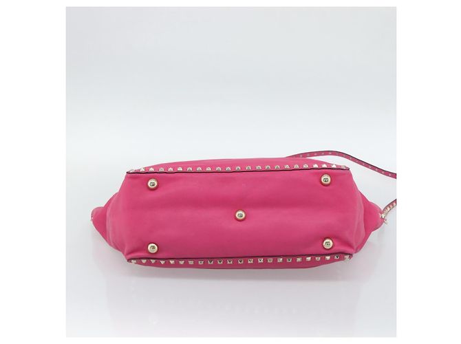 VALENTINO Studs Tote Bag Leder 2way Pink Gold Auth BA13295 Golden - Ansicht 5