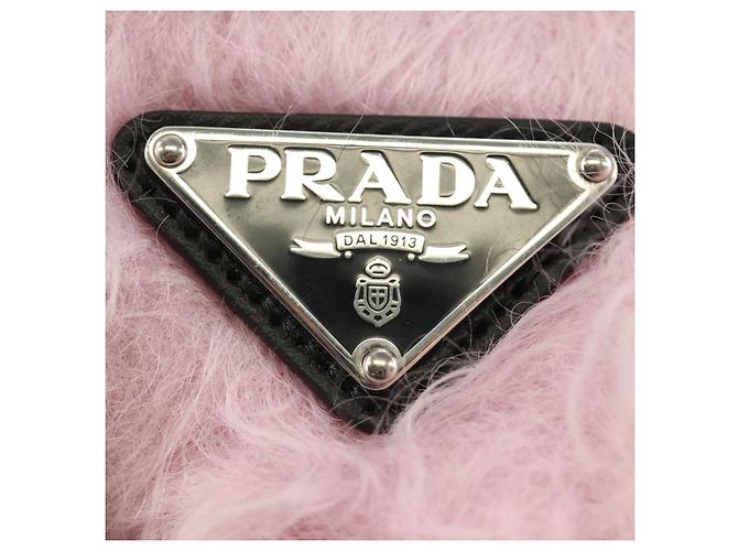 Borsa a Spalla con Catena PRADA in Pelliccia Rosa Argento 184728SAM - vista 18