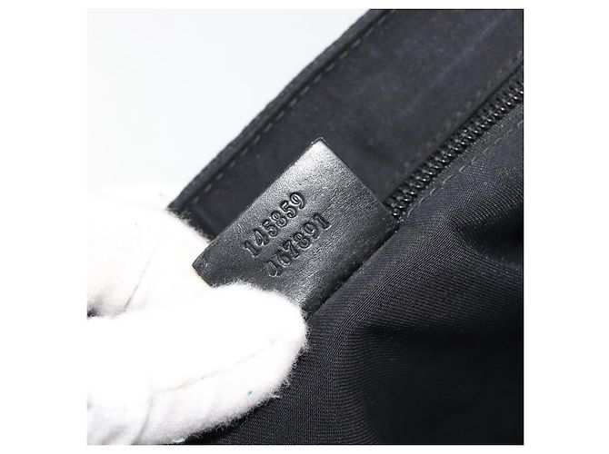 Borsa a tracolla GUCCI GG Canvas Nera Argento 145859 Auth ka4704 Nero - vista 12