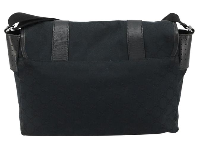 Borsa a tracolla GUCCI GG Canvas Nera Argento 145859 Auth ka4704 Nero - vista 2