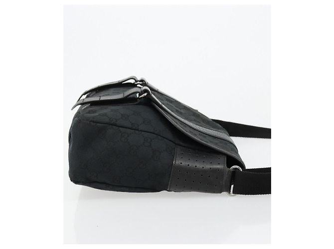 Borsa a tracolla GUCCI GG Canvas Nera Argento 145859 Auth ka4704 Nero - vista 3