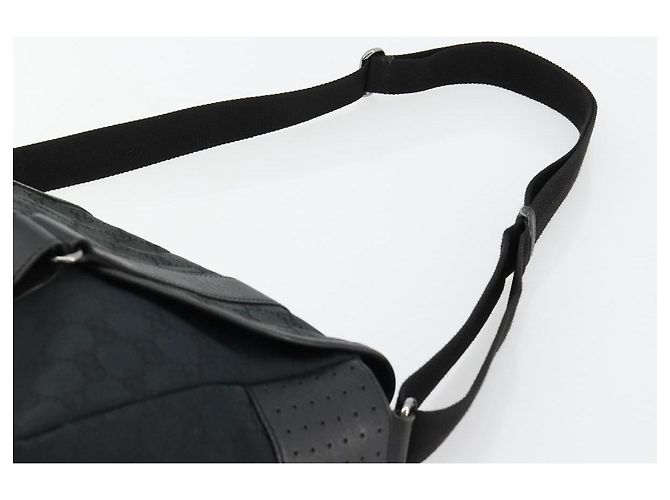 Borsa a tracolla GUCCI GG Canvas Nera Argento 145859 Auth ka4704 Nero - vista 8