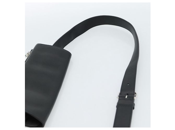 Borsa a Spalla PRADA Triangle in Pelle Nera e Gialla Auth ka4743SM Nero Giallo - vista 14