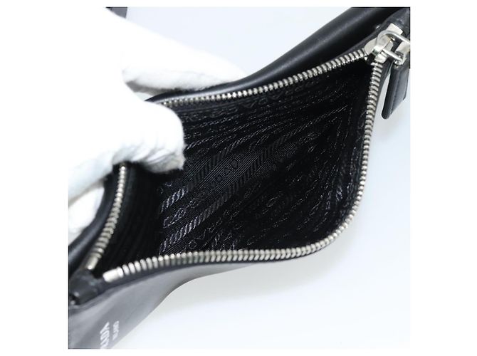 Borsa a Spalla PRADA Triangle in Pelle Nera e Gialla Auth ka4743SM Nero Giallo - vista 17