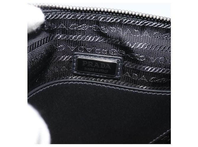 Borsa a Spalla PRADA Triangle in Pelle Nera e Gialla Auth ka4743SM Nero Giallo - vista 28