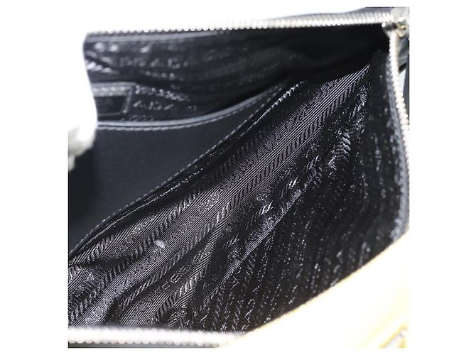 Borsa a Spalla PRADA Triangle in Pelle Nera e Gialla Auth ka4743SM Nero Giallo - vista 30