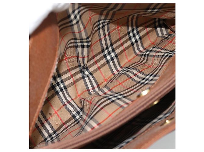 Borsa Burberry in pelle marrone oro Auth ep14863 D'oro - vista 10