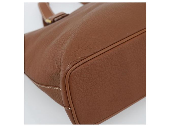 Borsa Burberry in pelle marrone oro Auth ep14863 D'oro - vista 14