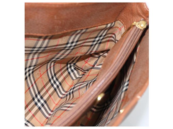 Borsa Burberry in pelle marrone oro Auth ep14863 D'oro - vista 17