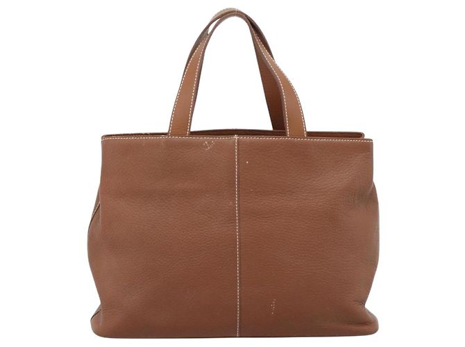Borsa Burberry in pelle marrone oro Auth ep14863 D'oro - vista 2