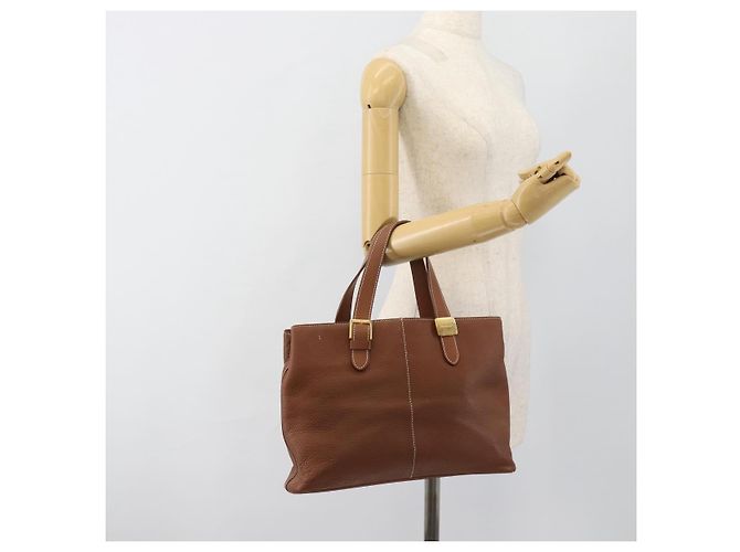 Borsa Burberry in pelle marrone oro Auth ep14863 D'oro - vista 20