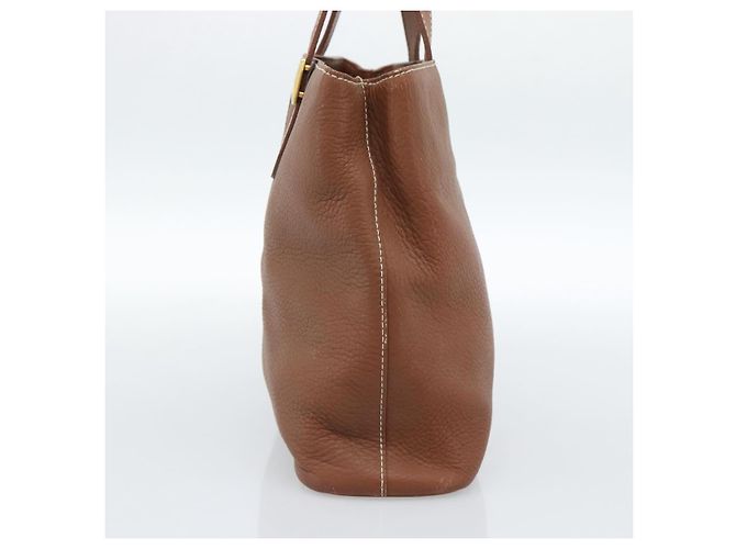 Borsa Burberry in pelle marrone oro Auth ep14863 D'oro - vista 4
