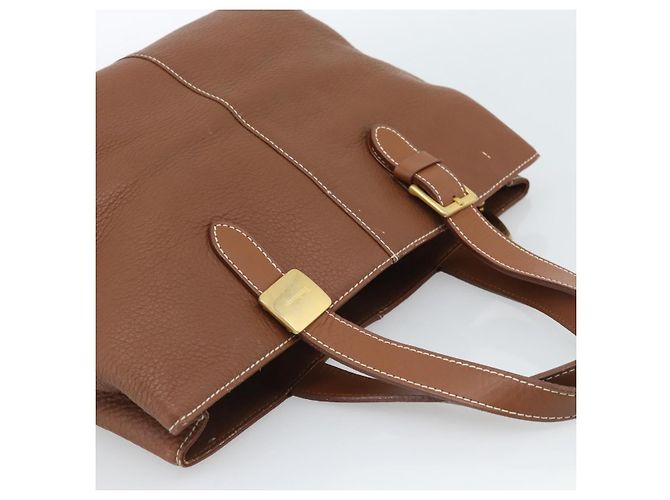 Borsa Burberry in pelle marrone oro Auth ep14863 D'oro - vista 6