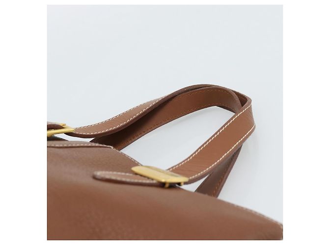 Borsa Burberry in pelle marrone oro Auth ep14863 D'oro - vista 8