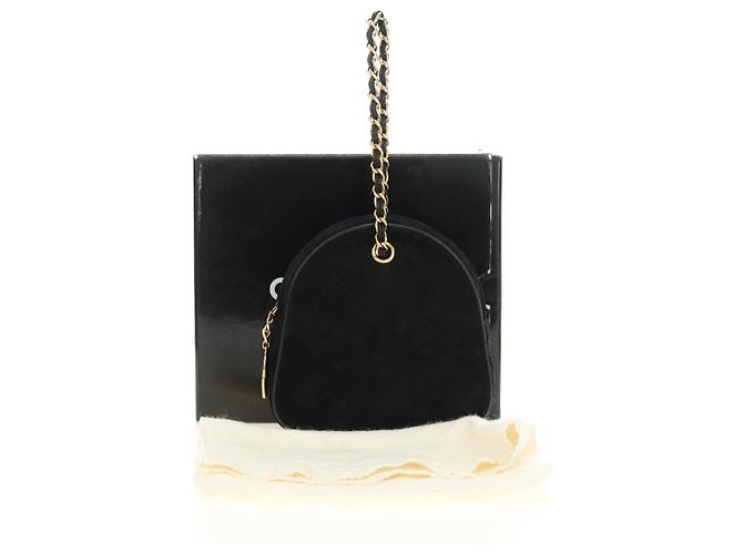 CHANEL Matelasse Chain Hand Bag Suede Black Gold CC Auth BA13417V Nero D'oro - vista 12