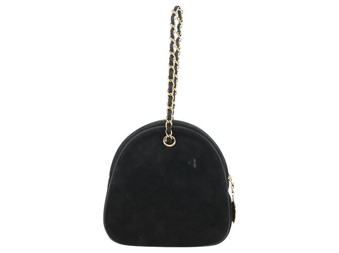 CHANEL Matelasse Chain Hand Bag Suede Black Gold CC Auth BA13417V Nero D'oro - vista 2
