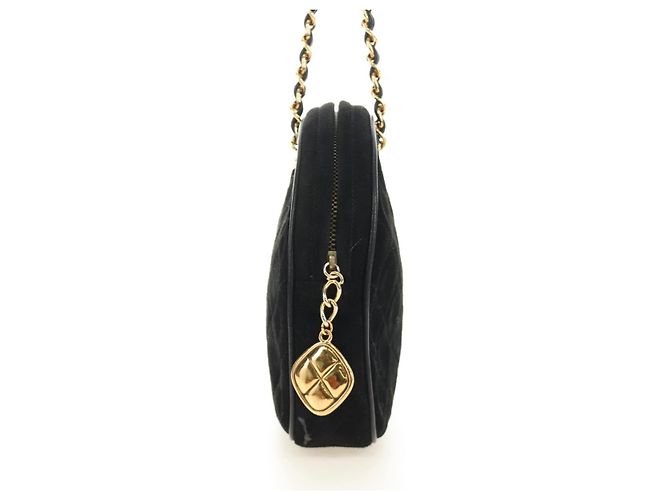 CHANEL Matelasse Chain Hand Bag Suede Black Gold CC Auth BA13417V Nero D'oro - vista 5