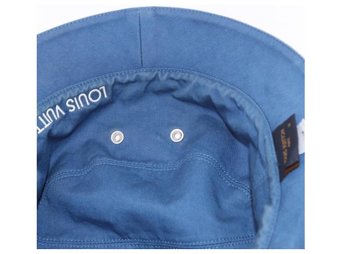 Cappello bucket LOUIS VUITTON Monogram Denim Blu LV Auth ar13961A - vista 10
