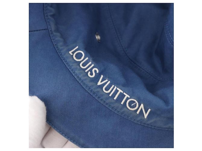 Cappello bucket LOUIS VUITTON Monogram Denim Blu LV Auth ar13961A - vista 11