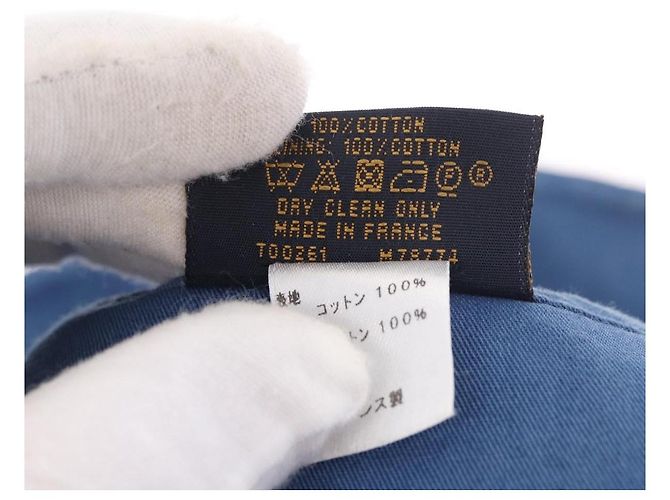 Cappello bucket LOUIS VUITTON Monogram Denim Blu LV Auth ar13961A - vista 12