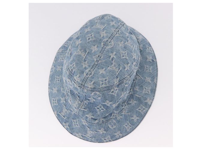 Cappello bucket LOUIS VUITTON Monogram Denim Blu LV Auth ar13961A - vista 5
