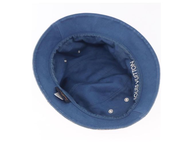 Cappello bucket LOUIS VUITTON Monogram Denim Blu LV Auth ar13961A - vista 6