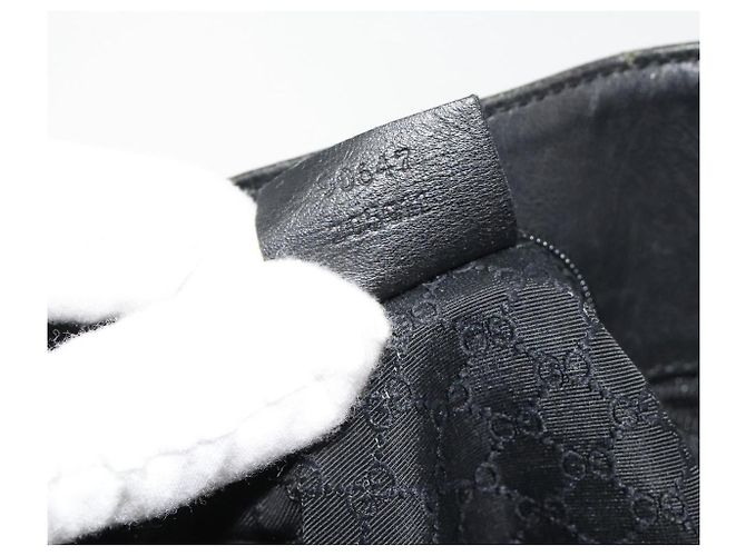 Borsa a tracolla GUCCI in pelle nera argento 90647 Auth bs35337 Nero - vista 12