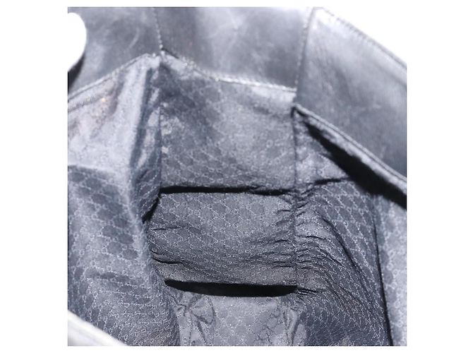 Borsa a tracolla GUCCI in pelle nera argento 90647 Auth bs35337 Nero - vista 19