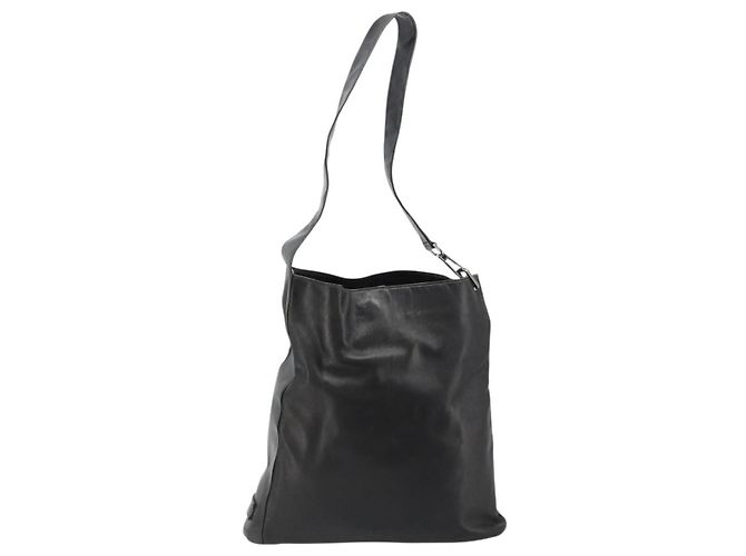 Borsa a tracolla GUCCI in pelle nera argento 90647 Auth bs35337 Nero - vista 2