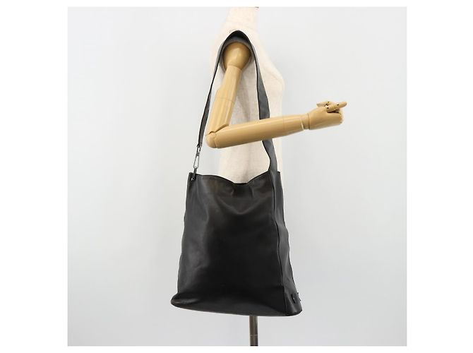 Borsa a tracolla GUCCI in pelle nera argento 90647 Auth bs35337 Nero - vista 23