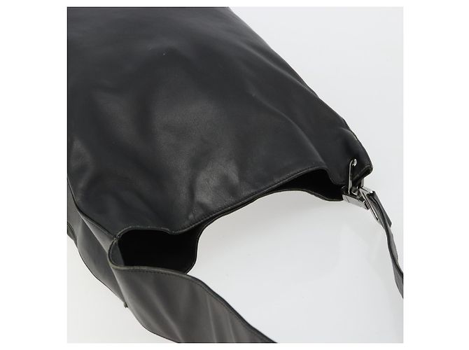 Borsa a tracolla GUCCI in pelle nera argento 90647 Auth bs35337 Nero - vista 6