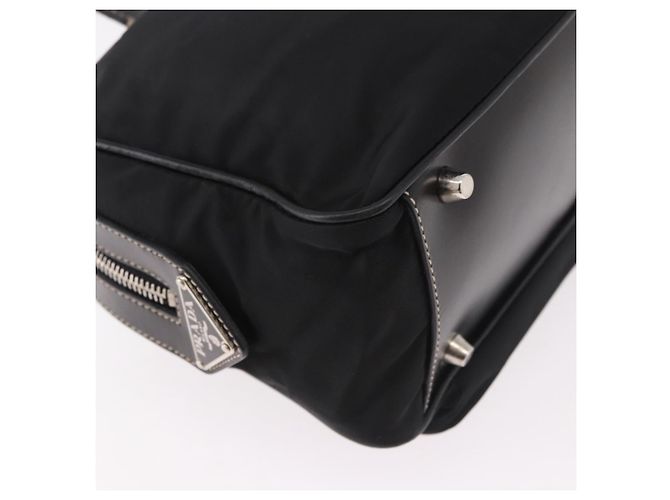 Borsa a Spalla PRADA Nylon Nero Argento Auth 185658SAM - vista 17