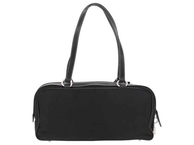 Borsa a Spalla PRADA Nylon Nero Argento Auth 185658SAM - vista 2