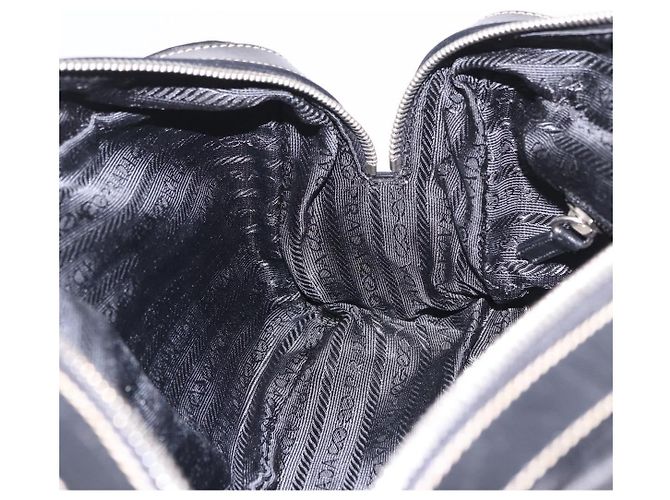 Borsa a Spalla PRADA Nylon Nero Argento Auth 185658SAM - vista 23