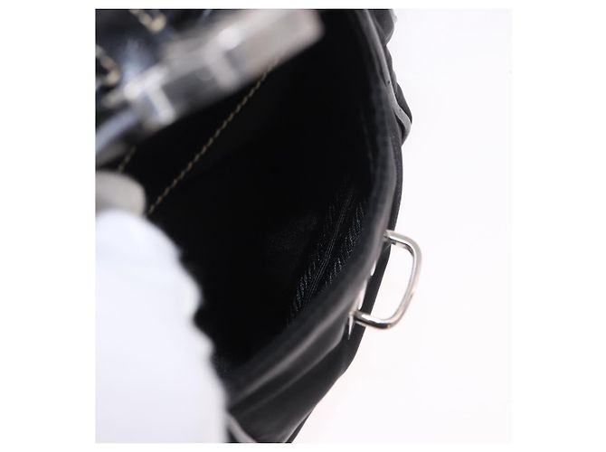 Borsa a Spalla PRADA Nylon Nero Argento Auth 185658SAM - vista 26