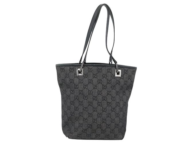 Borsa Tote GUCCI GG Canvas Nera Argento 31244 Auth ep14868 Nero - vista 13