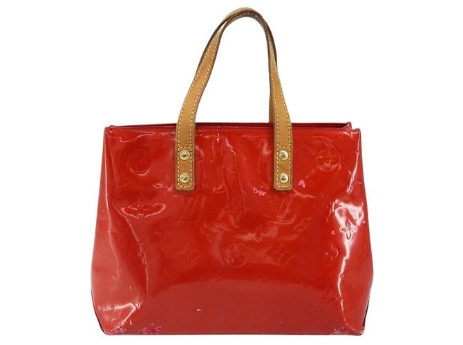 LOUIS VUITTON Monogram Vernis Reade PM Hand Bag Red Rouge M91088 LV Auth ar13936 Rosso - vista 13