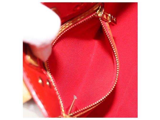 LOUIS VUITTON Monogram Vernis Reade PM Hand Bag Red Rouge M91088 LV Auth ar13936 Rosso - vista 24