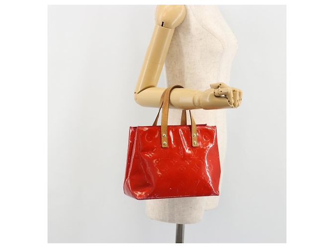 LOUIS VUITTON Monogram Vernis Reade PM Hand Bag Red Rouge M91088 LV Auth ar13936 Rosso - vista 25