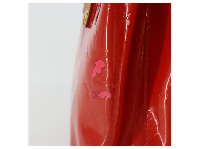 LOUIS VUITTON Monogram Vernis Reade PM Hand Bag Red Rouge M91088 LV Auth ar13936 Rosso - vista 5