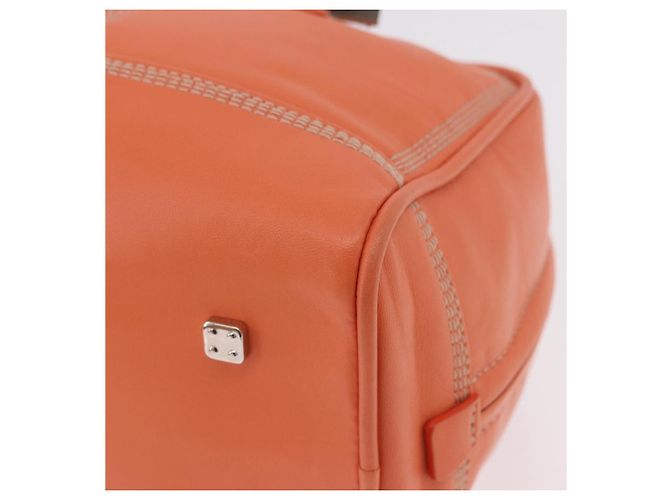 Sac à main LOEWE Anagram Americana 28 en cuir Orange Argent Auth ep14765 - vue 15