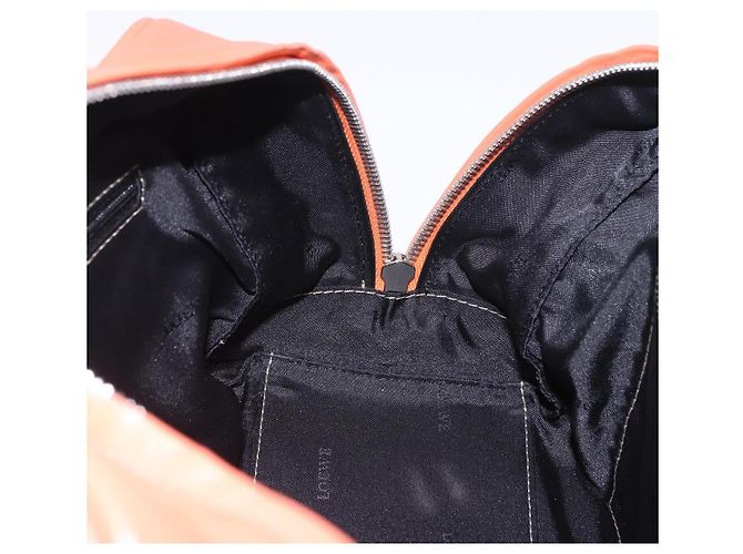 Sac à main LOEWE Anagram Americana 28 en cuir Orange Argent Auth ep14765 - vue 21